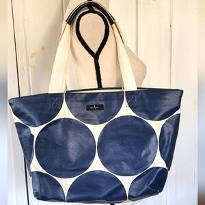 Kate Spade NY On The Go Cotton & Leather Polkadot Tote Bag